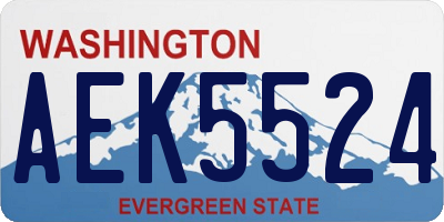 WA license plate AEK5524