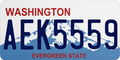 WA license plate AEK5559