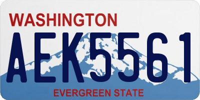 WA license plate AEK5561