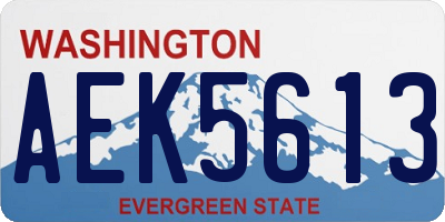 WA license plate AEK5613