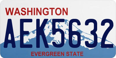 WA license plate AEK5632