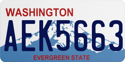 WA license plate AEK5663