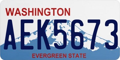 WA license plate AEK5673