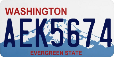 WA license plate AEK5674