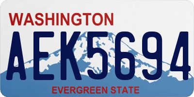 WA license plate AEK5694