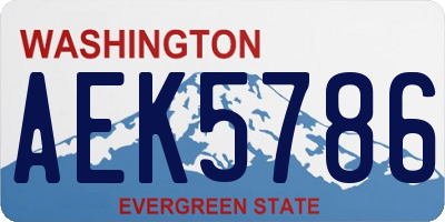 WA license plate AEK5786