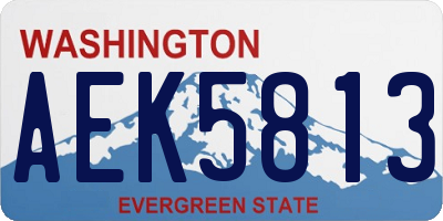 WA license plate AEK5813