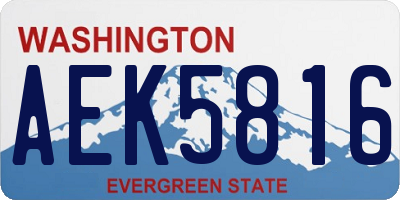 WA license plate AEK5816