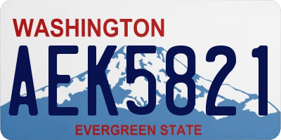WA license plate AEK5821