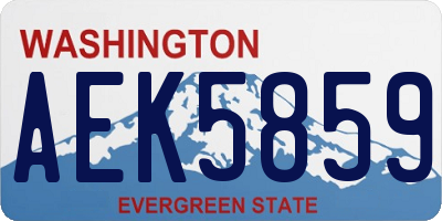 WA license plate AEK5859