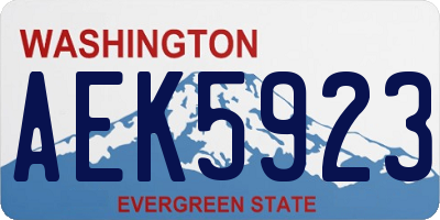 WA license plate AEK5923