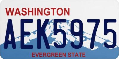 WA license plate AEK5975
