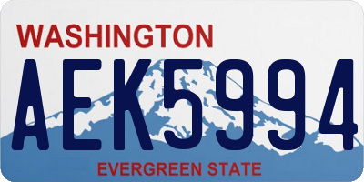 WA license plate AEK5994
