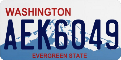 WA license plate AEK6049