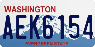 WA license plate AEK6154