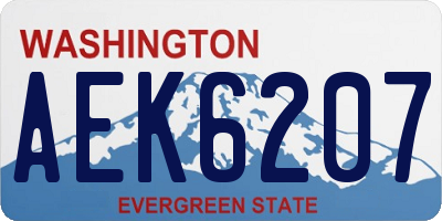WA license plate AEK6207
