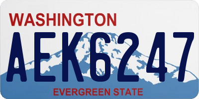 WA license plate AEK6247