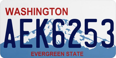 WA license plate AEK6253