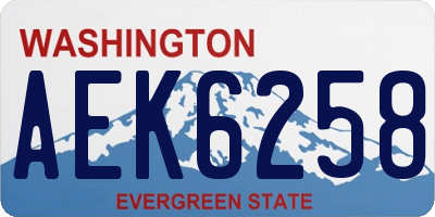 WA license plate AEK6258