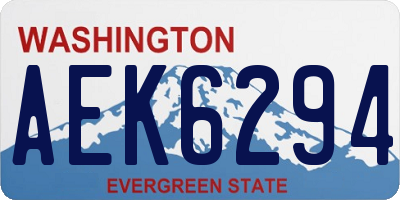 WA license plate AEK6294