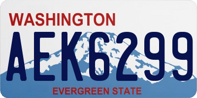 WA license plate AEK6299