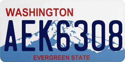 WA license plate AEK6308