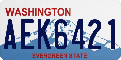 WA license plate AEK6421