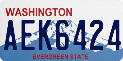 WA license plate AEK6424