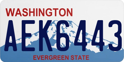 WA license plate AEK6443