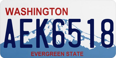 WA license plate AEK6518