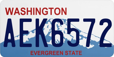 WA license plate AEK6572