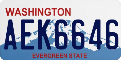 WA license plate AEK6646