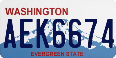 WA license plate AEK6674