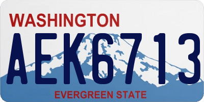 WA license plate AEK6713