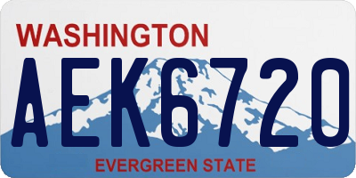 WA license plate AEK6720