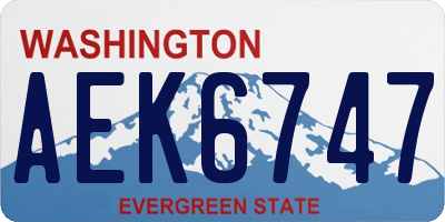 WA license plate AEK6747