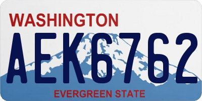 WA license plate AEK6762