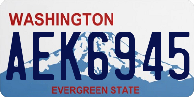 WA license plate AEK6945
