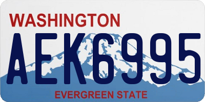WA license plate AEK6995