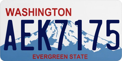 WA license plate AEK7175
