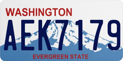 WA license plate AEK7179