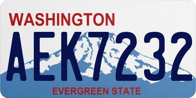 WA license plate AEK7232