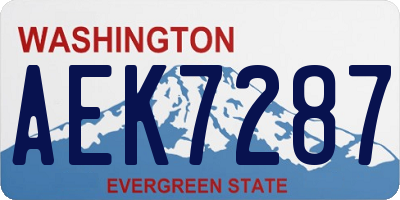 WA license plate AEK7287