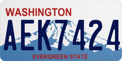 WA license plate AEK7424