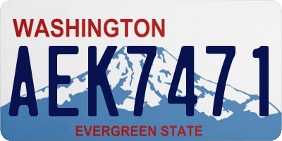WA license plate AEK7471