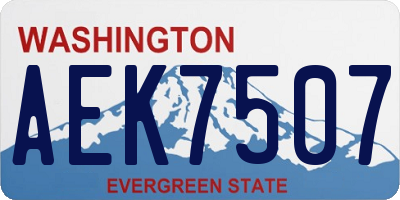 WA license plate AEK7507