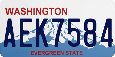 WA license plate AEK7584