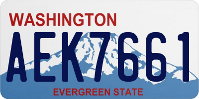 WA license plate AEK7661