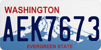 WA license plate AEK7673