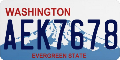 WA license plate AEK7678